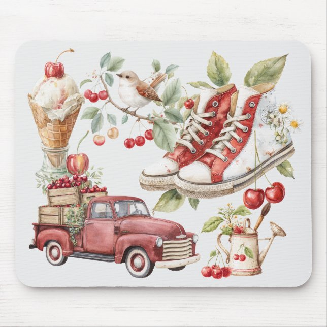 Mousepad Cerejas Doces de Verão (Frente)