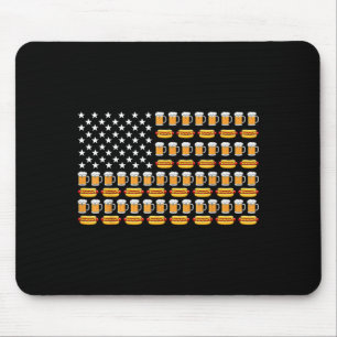 Mousepad Cerveja Bandeira Americana Patriótica Bebendo 4 De