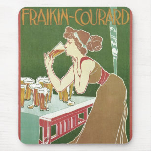 Mousepad Cerveja Brasserie Fraikin-Courard Art Nouveau Vint