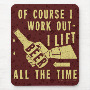 Mousepad Cerveja Engraçada Desperta Humor com Bolhas de Es