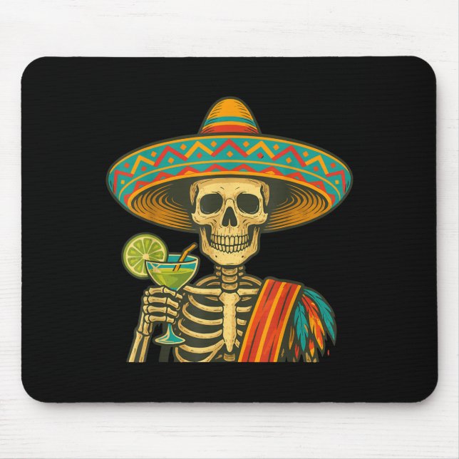 Mousepad Cerveja esqueleto cinco de maio festa  (Frente)