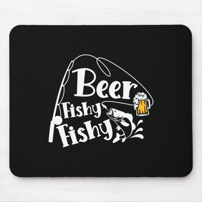 Mousepad Cerveja Fishy Peshy Engraçado Pesca Álcool Cole (Frente)