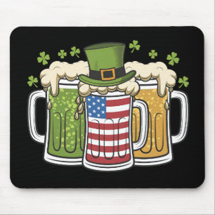 Mousepad Cerveja Irlandesa Irlanda EUA Bandeira Americana D