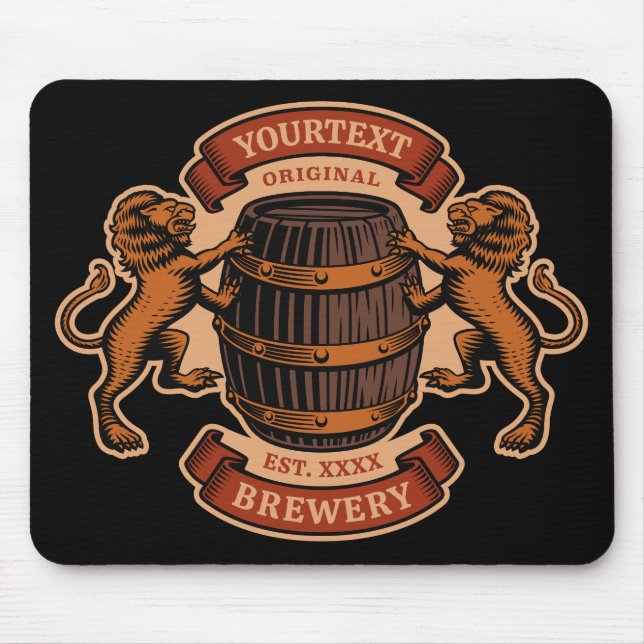 Mousepad Cerveja Personalizada De Carvalho De Leão Vintage (Frente)