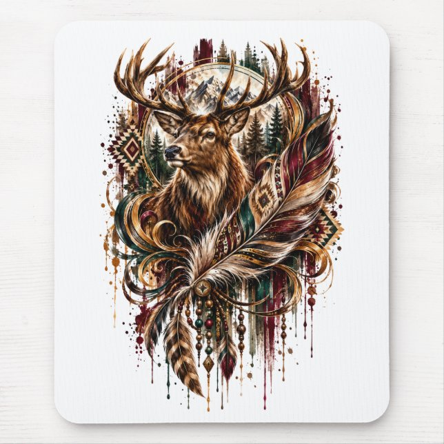 Mousepad Cervo Boho, Sonhando com Cervo (Frente)