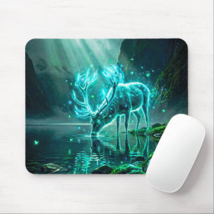 Mousepad Cervo de Espírito Neon Místico Brilhante Fantasia