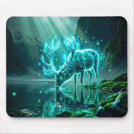 Mousepad Cervo Espiritual Místico Neon Brilhante Fantasia S