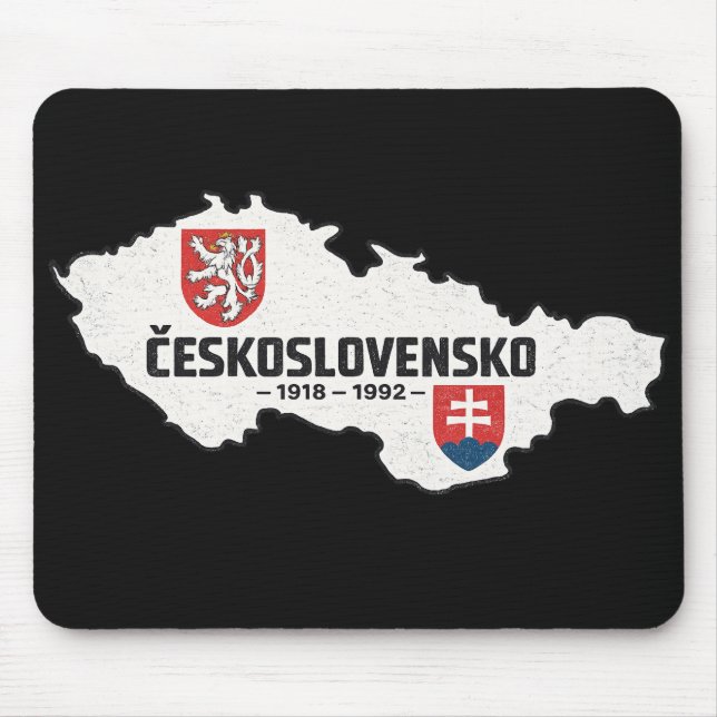 Mousepad Československo 1918-1992 Mapa Vintage Retro (Frente)