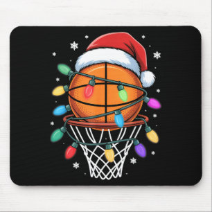 Mousepad Cesta de Basquete de Natal Chapéu de Papai Noel Ba