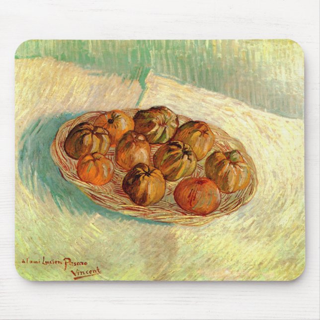 Mousepad Cesta de Maçãs a Pissarro por Vincent van Gogh (Frente)