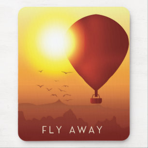 Mousepad Céu ausente da noite do balão de ar quente da