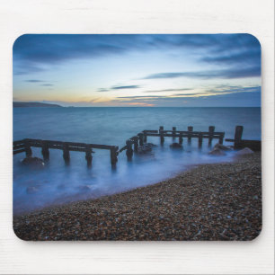 Mousepad Céu Crepúsculo sobre o litoral e as águas-vivas