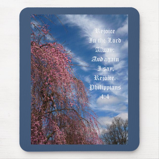 Mousepad Céu de abril com Filipenses 4:4 (Frente)