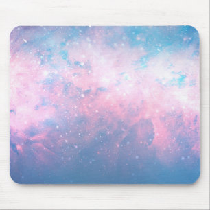 Mousepad Céu de Algodão Doce Cósmico Estelar Rosa e Azul