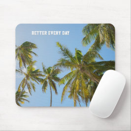 Mousepad Céu de Palmeira Tropical & Estética Motivacional d