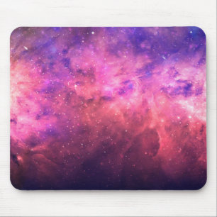 Mousepad Céu Estelar Roxo Rosa Galáxia Cósmica Fogo Brilho