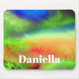 Mousepad Céu Holográfico Verde Escuro com Nome Personalizad