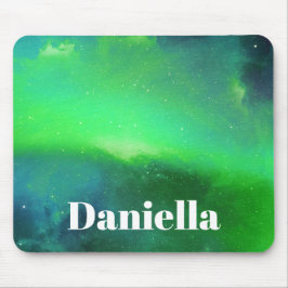 Mousepad Céu Holográfico Verde Escuro com Nome Personalizad