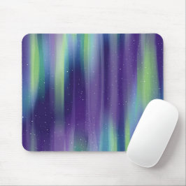 Mousepad Céu Noturno Aurora Boreal Azul Roxo