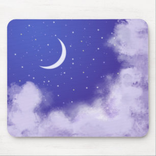 Mousepad Céu Noturno Com Sonho De Lua Crescente