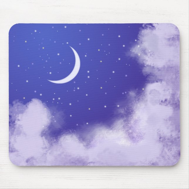 Mousepad Céu Noturno Com Sonho De Lua Crescente (Frente)