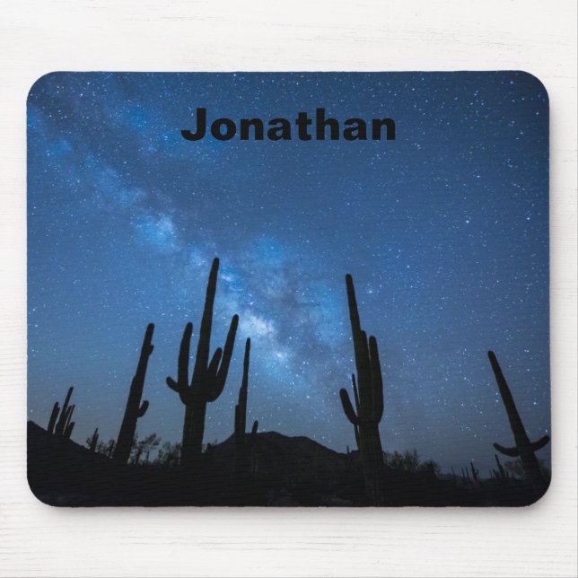 Mousepad Céu Noturno Via Láctea Deserto Sudoeste  (Frente)