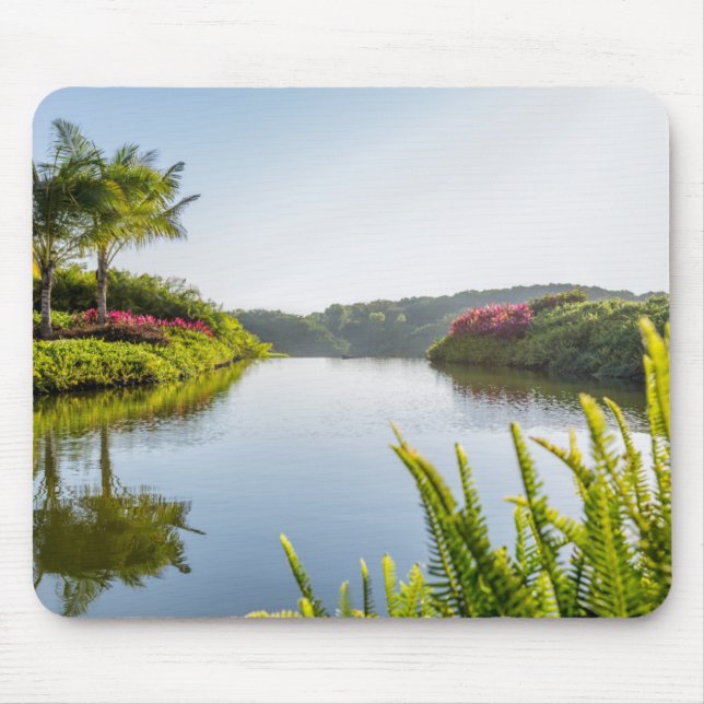 Mousepad Céu refletido no lago tropical imóvel (Frente)