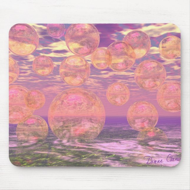 Mousepad Céus gloriosos - cor-de-rosa e sonho amarelo (Frente)