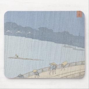 Mousepad Chá repentino na ponte de Ohashi em Ataka