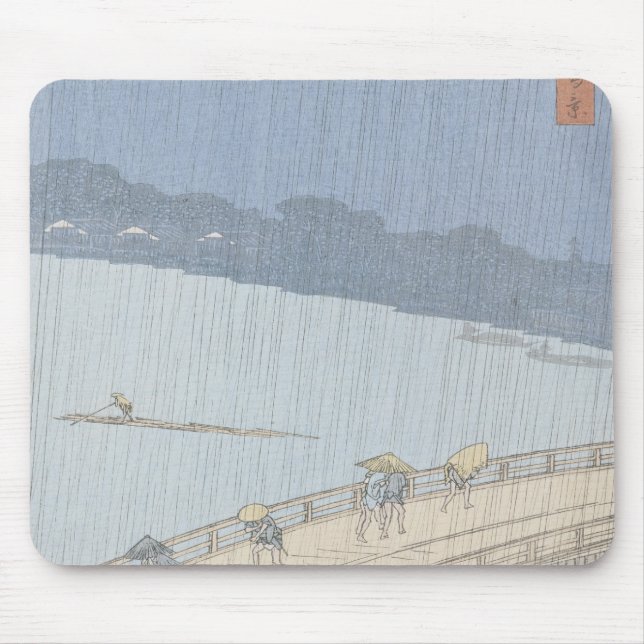 Mousepad Chá repentino na ponte de Ohashi em Ataka (Frente)
