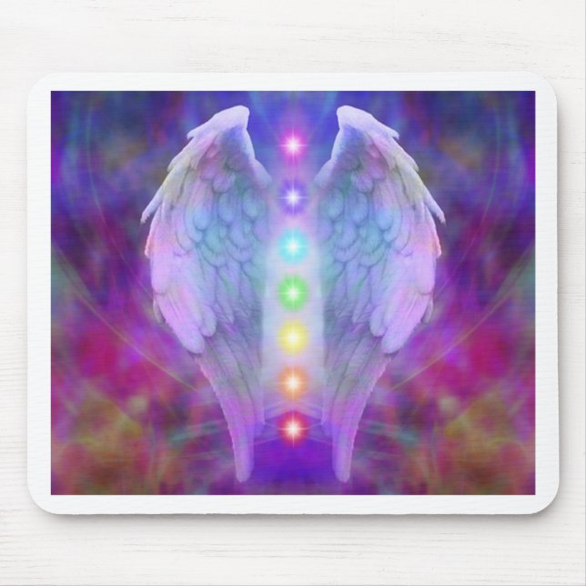 Mousepad chakra, anjo, curador, curando de deus, anjos, amo (Frente)
