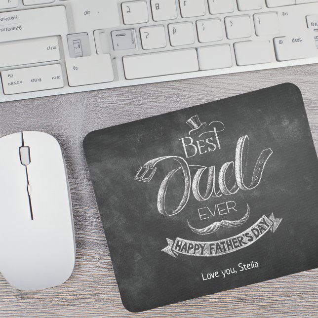 Mousepad Chalkboard Best Dad Ever Father's Day Personalized (Chalkboard Best Dad Ever Father's Day Personalized Mouse Pad)
