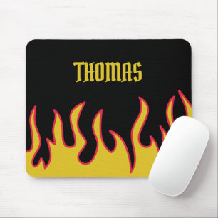 Mousepad Chama amarela, vermelha e preta personalizada