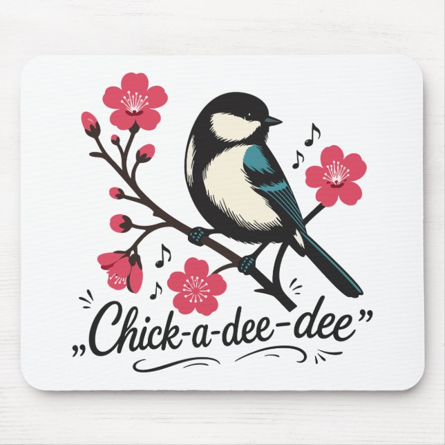 Mousepad Chamada de passarinho chick-a-dee-dee-dee (Frente)