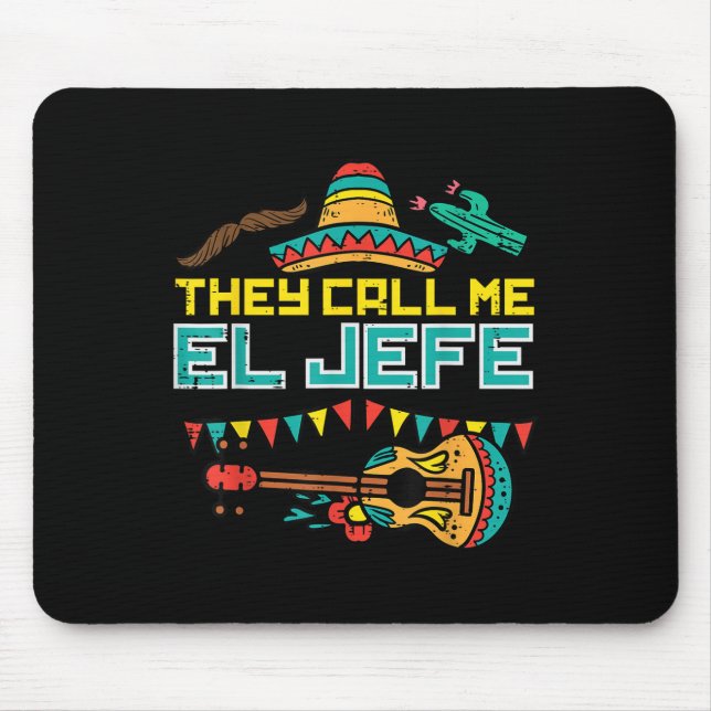 Mousepad Chamam-Me El Jefe Guitar Cinco De Mayo Music Bo (Frente)