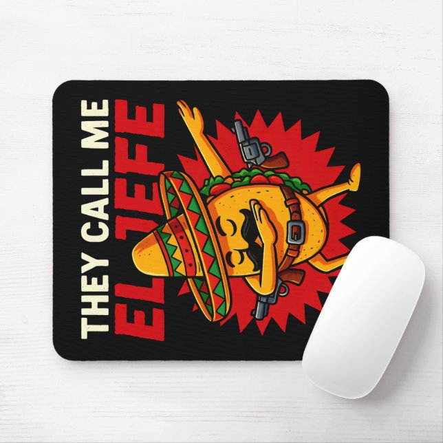 Mousepad Chamam-me El Jefe Taco Funny Chefe Cinco De Mayo (Com mouse)