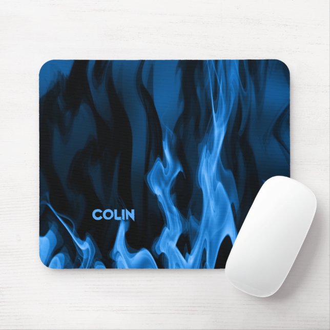 Mousepad Chamas Azuis Cobalto | Personalizado (Com mouse)