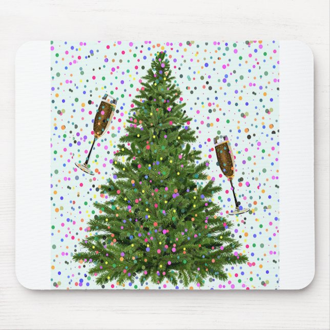 Mousepad champagne christmas tree (Frente)