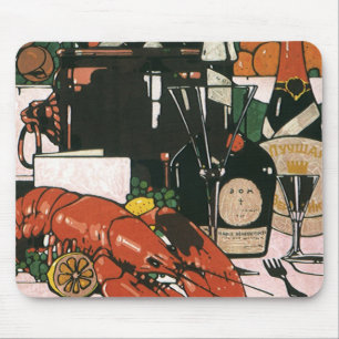Mousepad Champagne de Lagosta Vintage; Festa Elegante e Chi