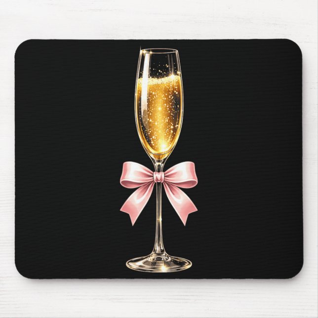 Mousepad Champagne With Nk Bow For Women Luxurious New Year (Frente)