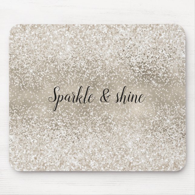 Mousepad Champanhe Branco Dourado Glitzy Glitzy (Frente)