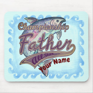 Mousepad Champion Nome personalizado do Pai de pesca