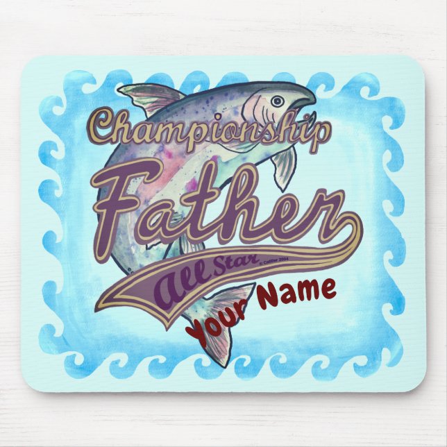 Mousepad Champion Nome personalizado do Pai de pesca (Frente)