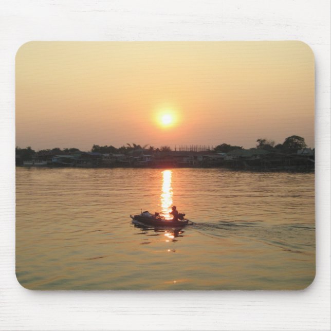 Mousepad Chao Phraya River Sunset ... Ayutthaya, Tailândia (Frente)