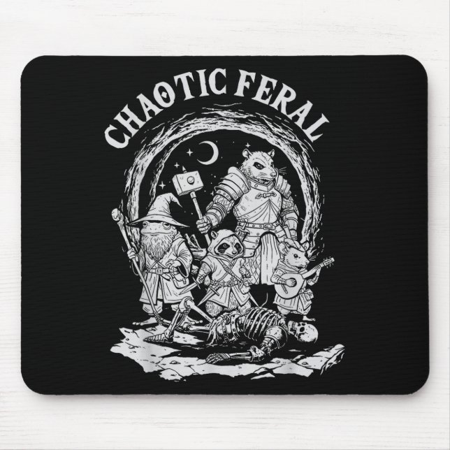Mousepad Chaotic Feral Funny Rpg Party Fantasy Animal Meme  (Frente)