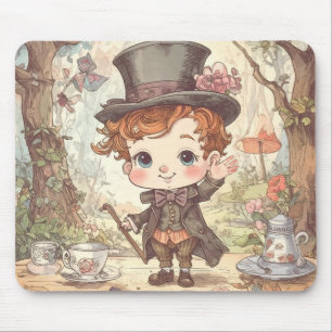 Mousepad Chapeleiro Maluco Fofo Arte Caprichosa da Floresta