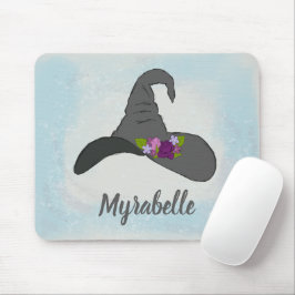 Mousepad Chapéu da Bruxa Negra com Flores Personalizadas