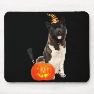 Mousepad Chapéu de Bruxa de Halloween para Akita