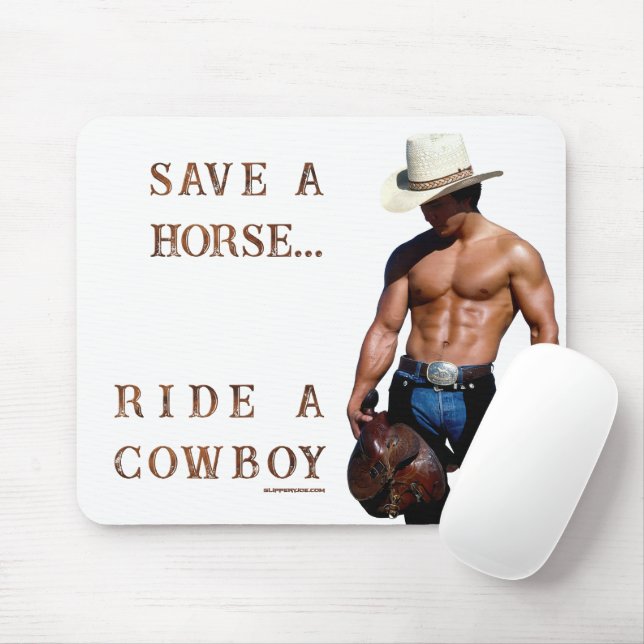 Mousepad Chapéu de cowboy de palha save horse SlipperyJoe's (Com mouse)