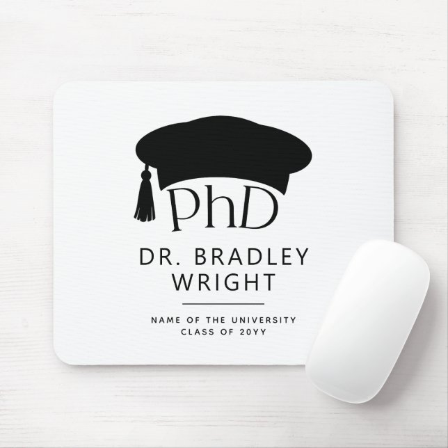 Mousepad Chapéu de Doutorado Personalizado PhD Formatura (Com mouse)
